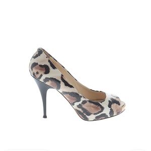 Brown and Black Stiletto Heels with Animal Print